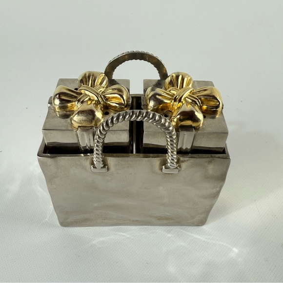 Godinger Other - Godinger Silver Plate Salt and Pepper Shakers - Silver Presents with Gold Bows